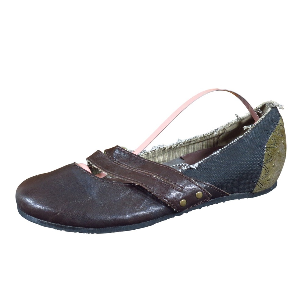 Palladium Mary Jane Womens Flats Size 7 Casual Everyday Brown Leather Canvas